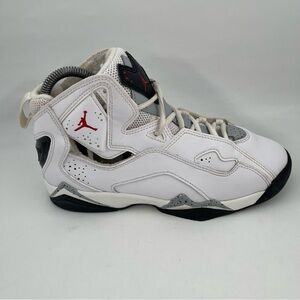 👞 Nike Air Jordan True Flight - SZ 5 Y - White Leather Hi Top Basketball Shoes